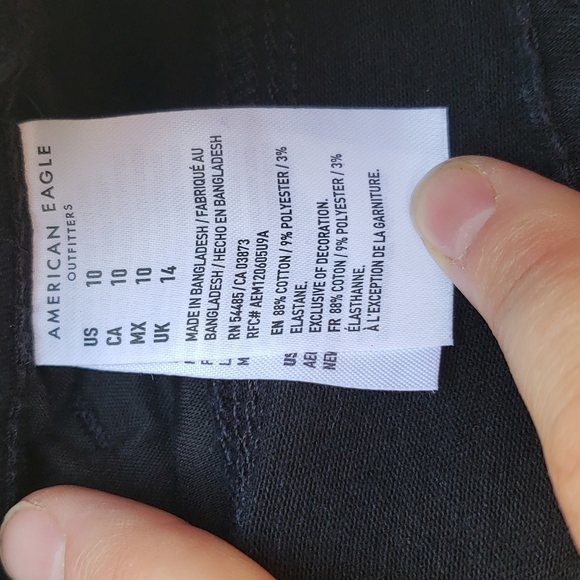 American Eagle hi-rise shortie black 10 - Picture 7 of 9
